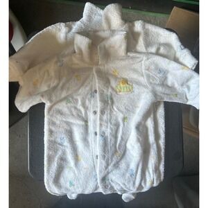 Two Vintage Carter Terri Cloth baby Footie Button‎ Ups
